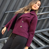 CROPPED JACKET IN BURGUNDY