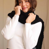 Snow Knit Scarf- Black