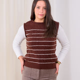 Signature Knit Vest- Brown
