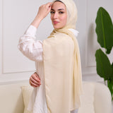 PLAIN CHIFFON SCARF-CREAM
