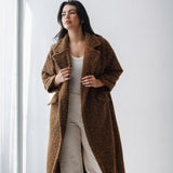 Teddy Long Coat in brown