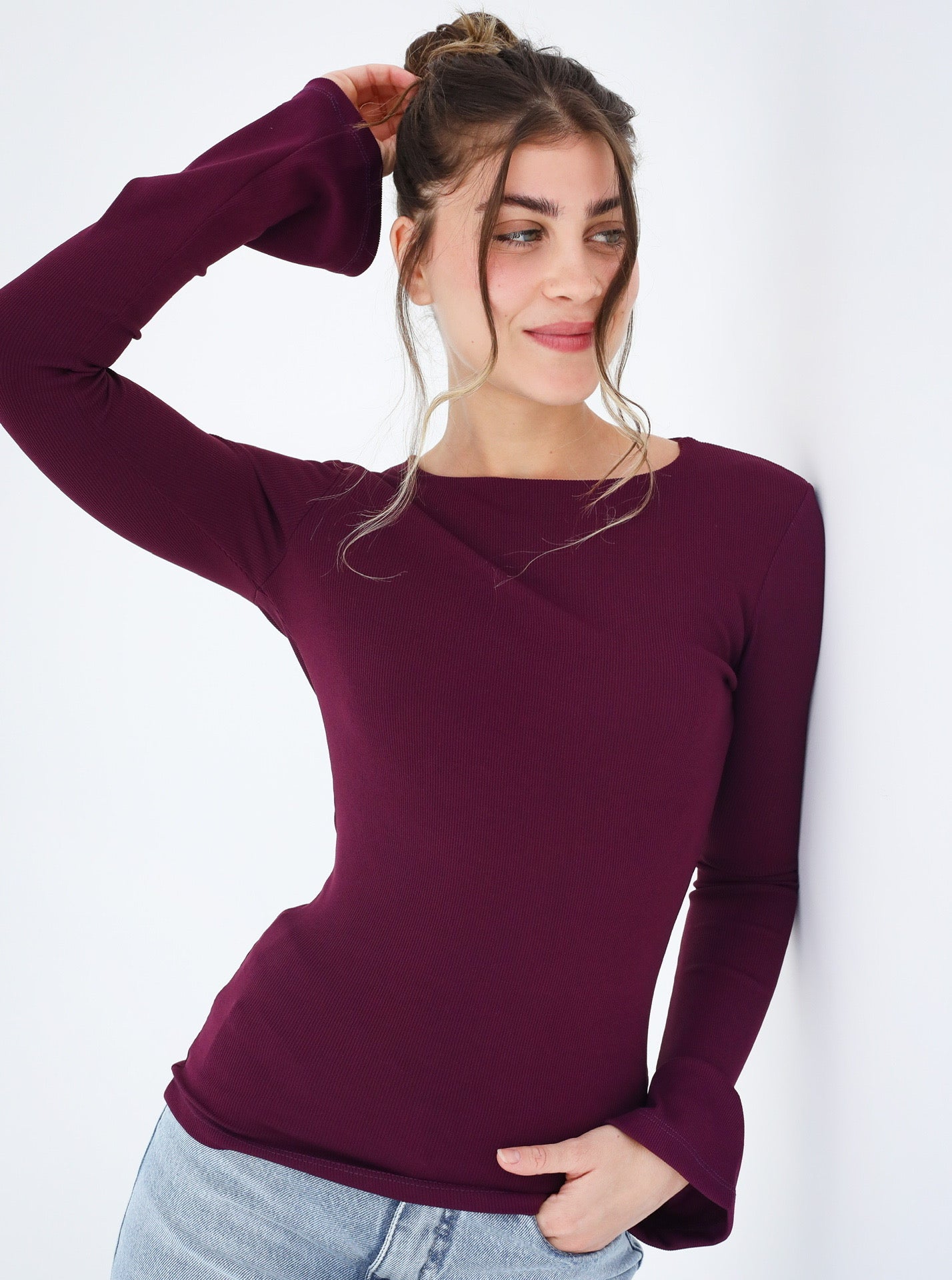 Flared Cuff Rib Top