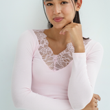 Lace V-Neck Long Sleeve Top