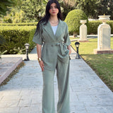 Short sleeve set in olive