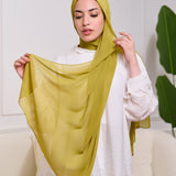 PLAIN CHIFFON SCARF-GREEN