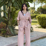 Short sleeve set in pink