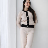 Sleek Comfort Knit Set- Beige