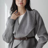 Wrap Cape Cardigan-Gray