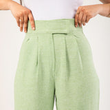Linen wide-leg pants Mint green