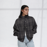 Vintage Plaid Jacket-Navy