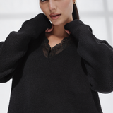 The Lace Sweater-Black