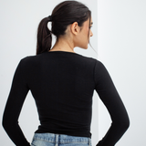 Lace V-Neck Long Sleeve Top