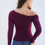 One Shoulder Long Sleeves Top