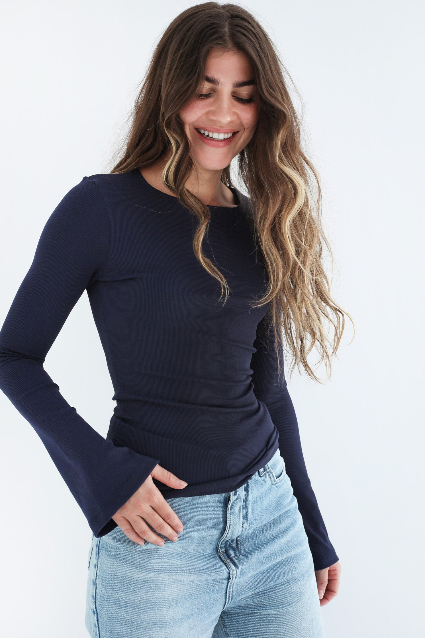 Flared Cuff Rib Top