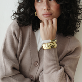 Cropped Knit Cardigan-Caffee
