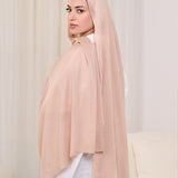 PLAIN COTTON SCARF-BEIGE