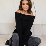 Off-Shoulder Knit Sweater