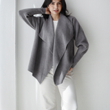 Wrap Cape Cardigan-Gray