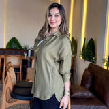 Linen shirt in olive