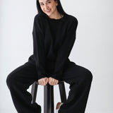 Plain Knit set in black