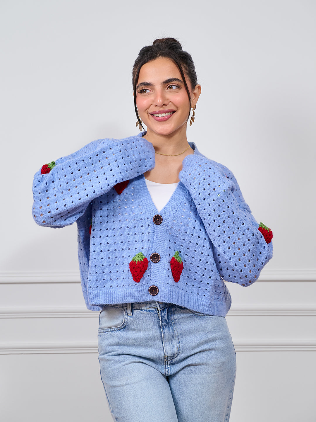 Cropped Strawberry Sweater