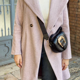 Wool Hooded coat-light pink