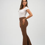 High-Waisted Flare pants-Caramel