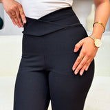 Cross waisted flare pants