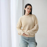Soft Rib Knit Sweater- Beige