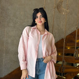 Linen shirt in pink