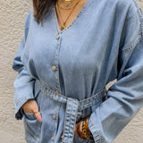 Light blue v-denim set