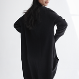 Oversized Longline Cardigan-Black