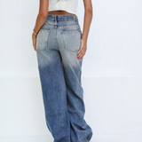 City Flow Wide leg jeans-mid blue