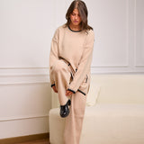 Knit Set with Front Pockets - Beige