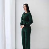 Sleek Comfort Knit Set- Olive