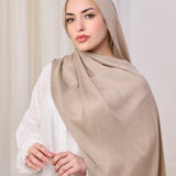 PLAIN COTTON SCARF-‏SAND BEIGE