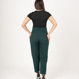High waist tailored pants-olive