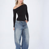 Loose Fit Blue Jeans