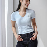Short Sleeve V-Neck Top