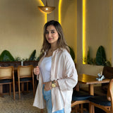 Linen shirt in beige