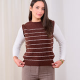 Signature Knit Vest- Brown