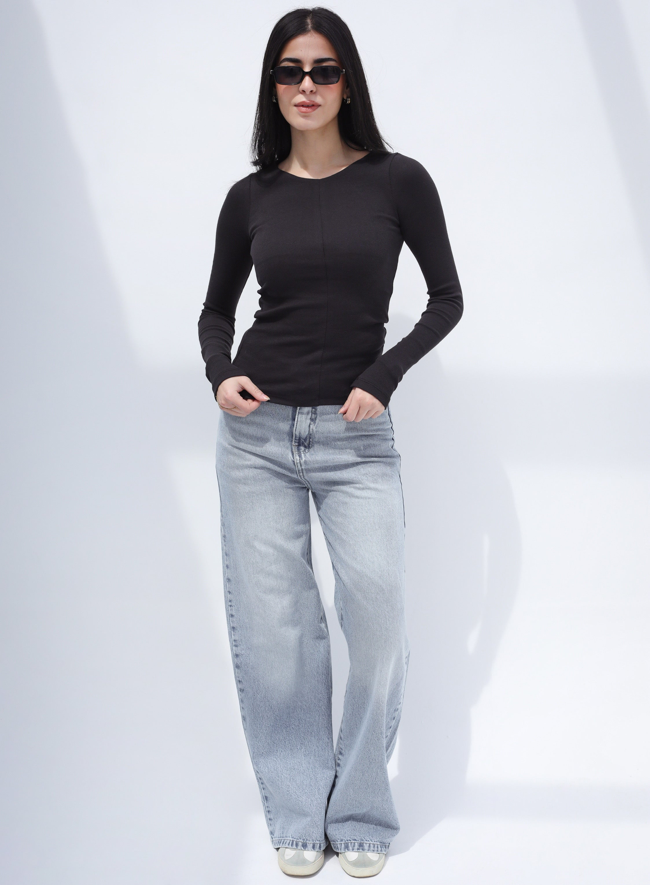 V-Neck Rib Top