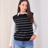Signature Knit Vest- Black
