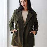 Half Trench coat in olive