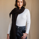 Snow Knit Scarf- Brown