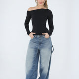 One Shoulder Long Sleeves Top