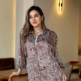 Satin Blouse in Brown