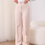Front Seam Wide Leg Pants-cream