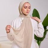 PLAIN CHIFFON SCARF-BEIGE