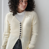 Longline Knit Cardigan-Cream